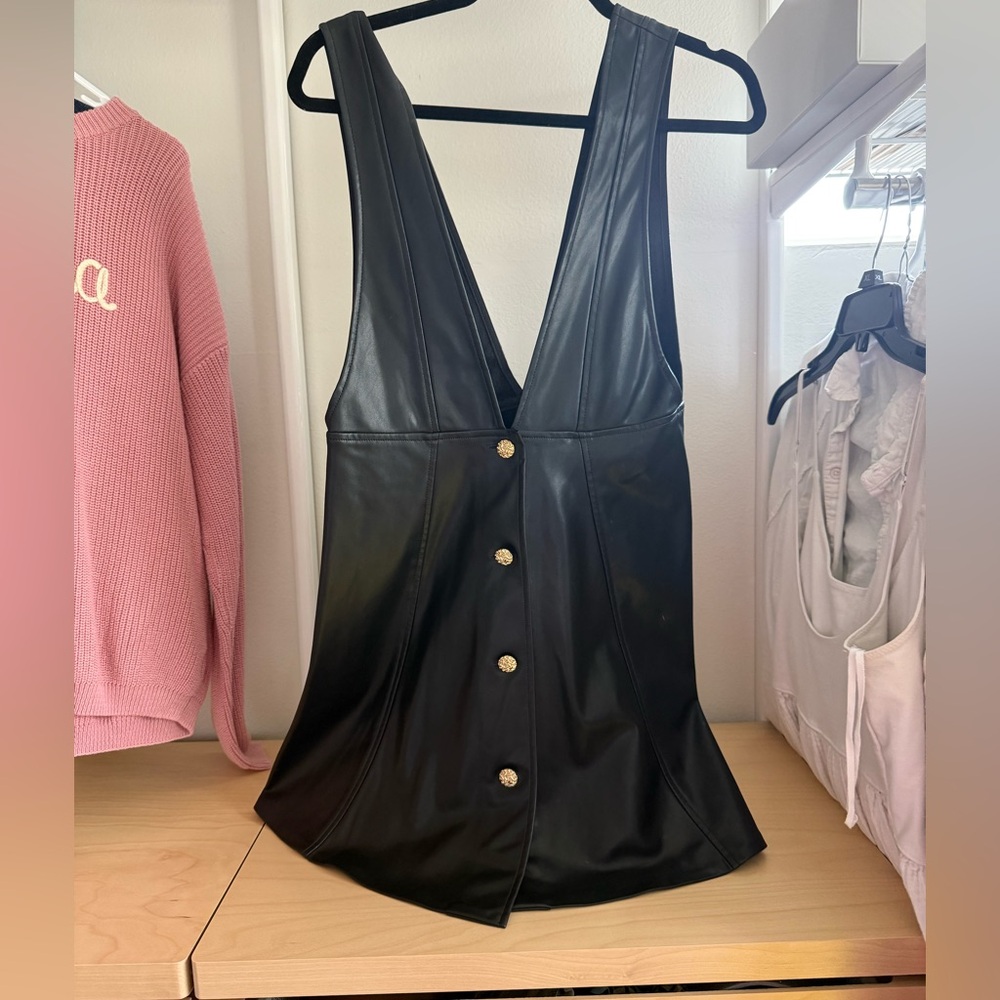 Zara faux leather mini dress